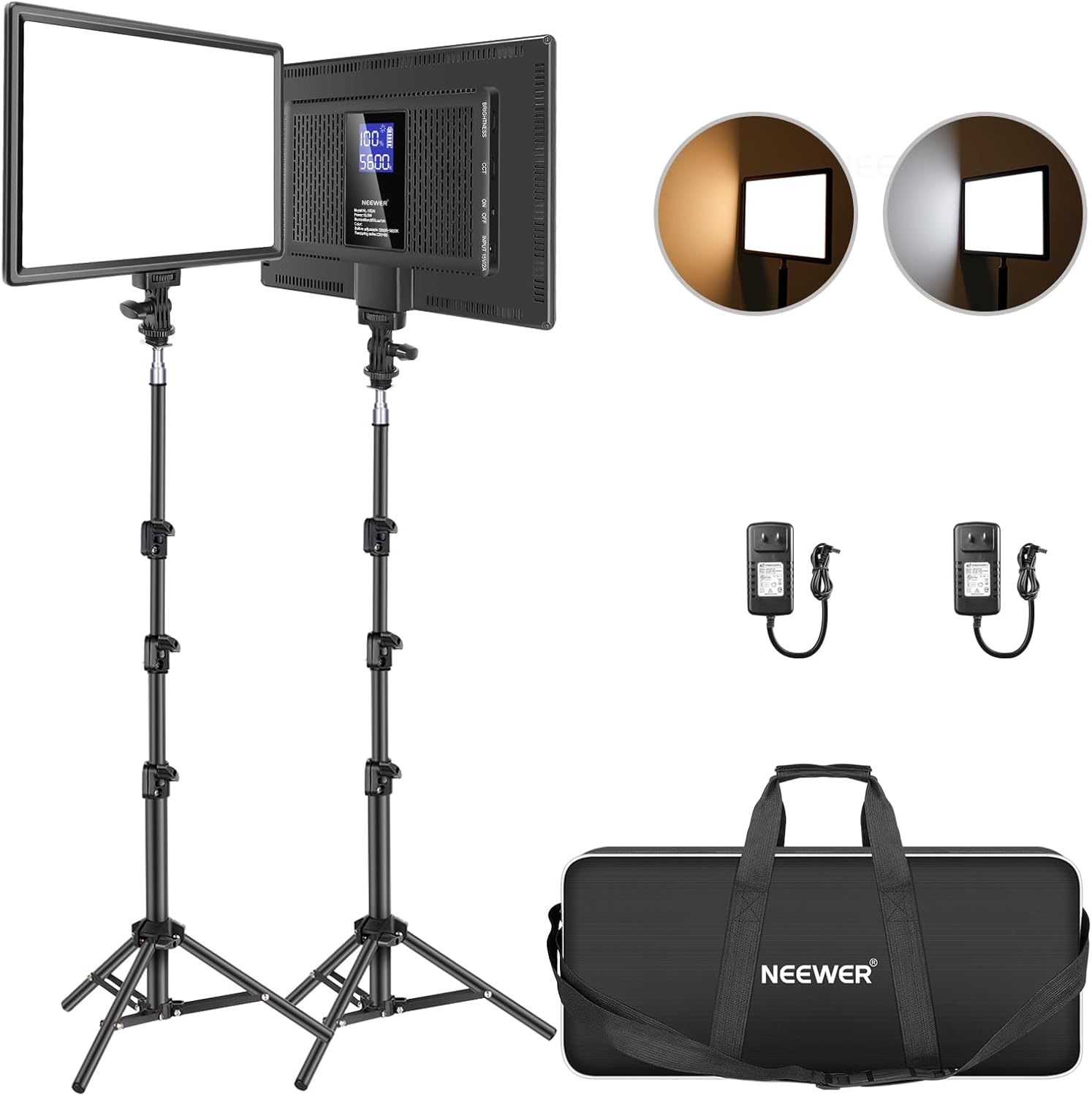 NEEWER 13in LED Video Light Panel Kit