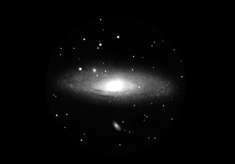 M31 Andromeda Galaxy Through Telescope