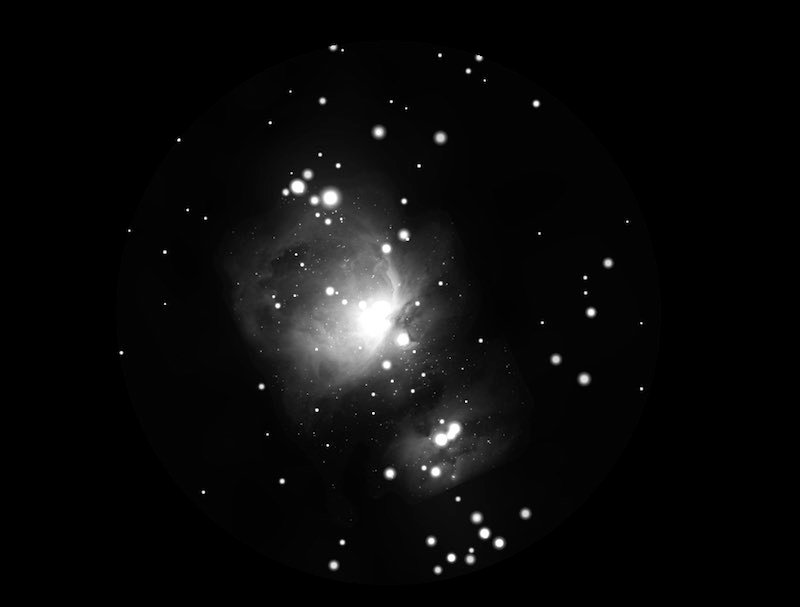 M42 Orion Nebula Through Telescope